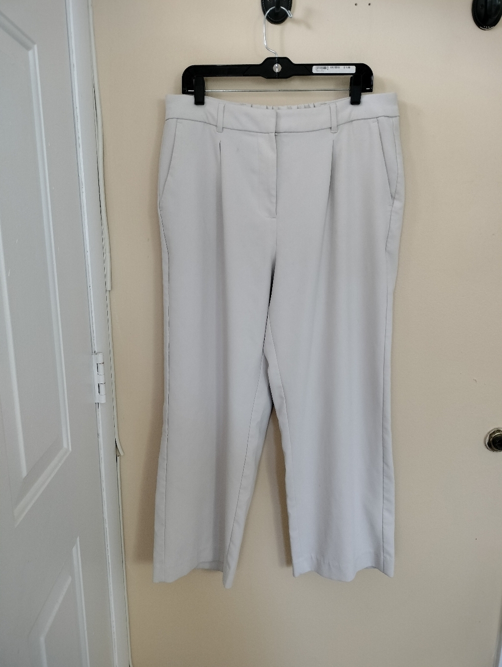 Old Navy Taylor Wide Leg Tan L Petite Extra High Rise Pants Office Stretch
